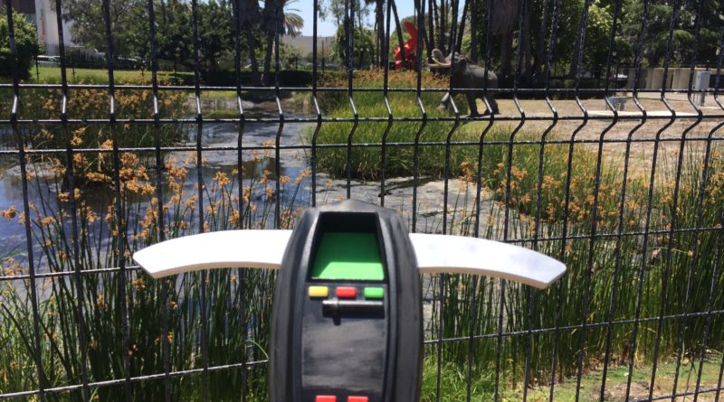 PKE Meter scanning the fenced off La Brea tarpits